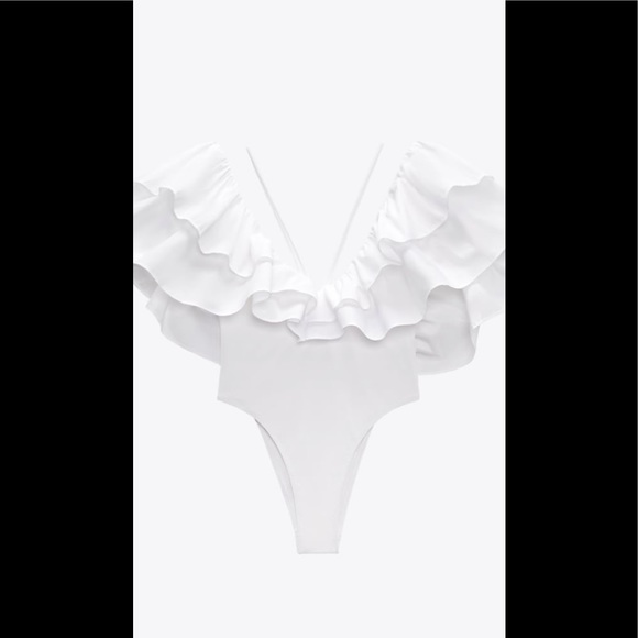 Zara large ruffled swimsuit - Picture 3 of 6
